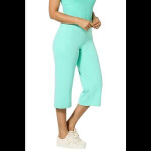Joy Collection Women's Cool & Clean Smooth Capri Power Pant Fresh Mint - Regular